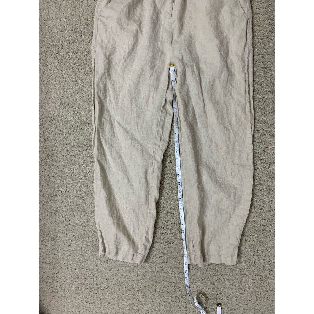 Quince Womens 100% European Linen Tan Driftwood Elastic Waistband Pants Small - Picture 9 of 9